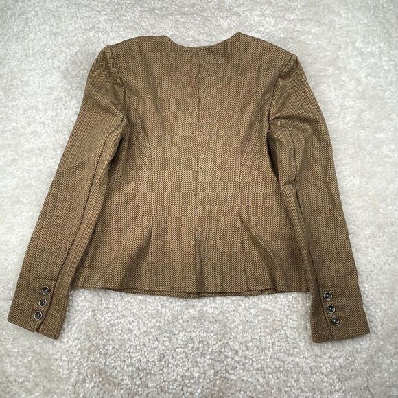 Cabi Penny Herringbone Blazer Jacket Brown - Picture 3 of 11